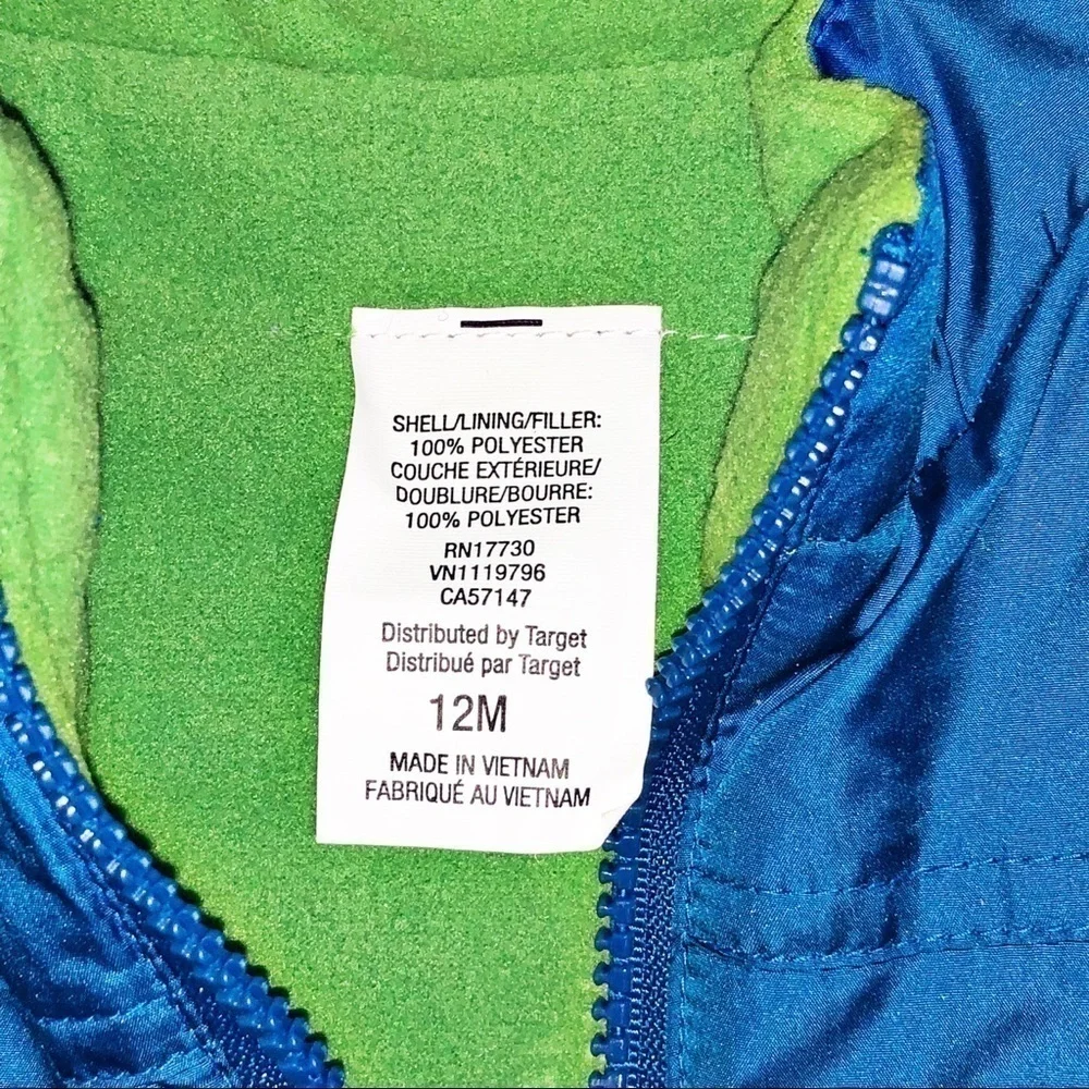 NWT Cherokee 4 in 1 Blue and green Paid Winter Coat  Size 12 M